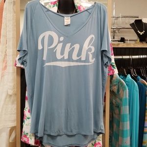 Victoria Secret PINK top Size L• powder blue• SOFT